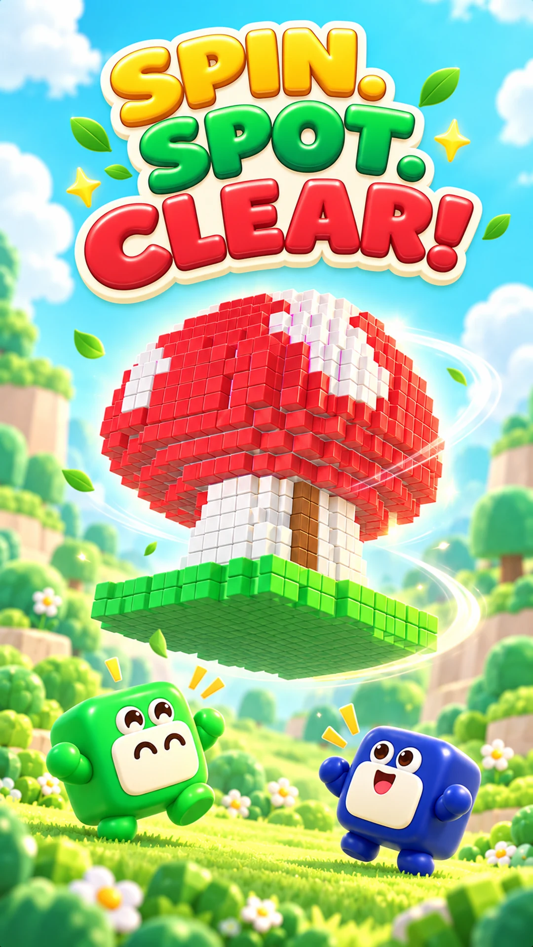 Spin, spot, clear: a new angle on the mushroom shape